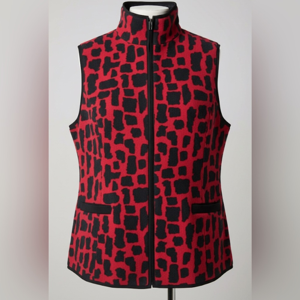 Red and Black Patterned Vest